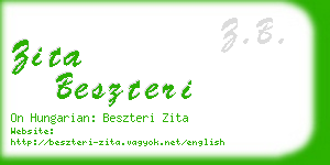 zita beszteri business card